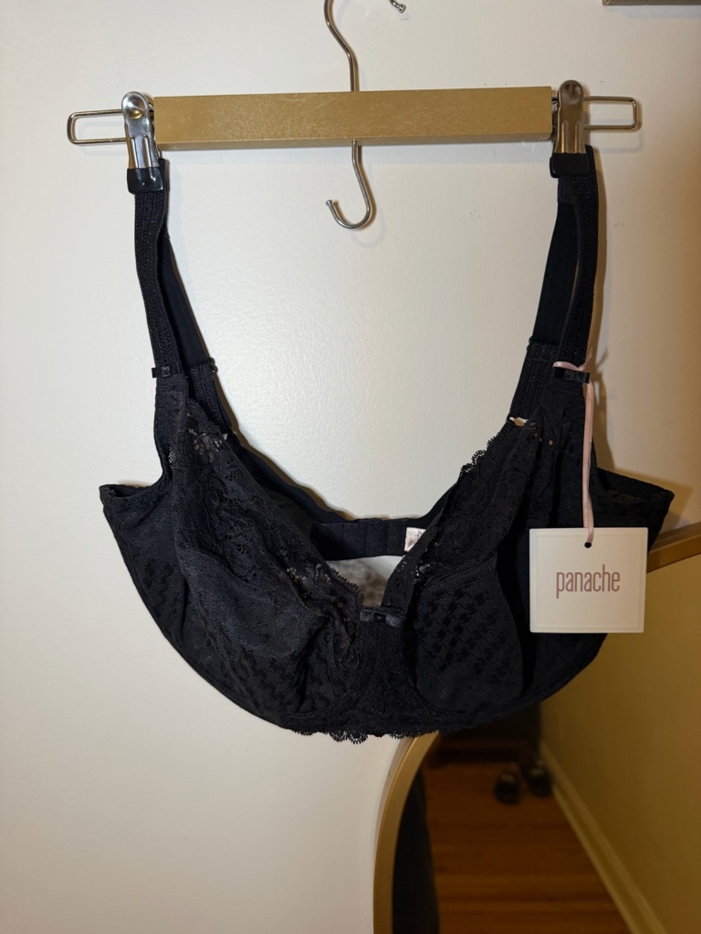 Panache Black Lace Full-Coverage Underwire Bra